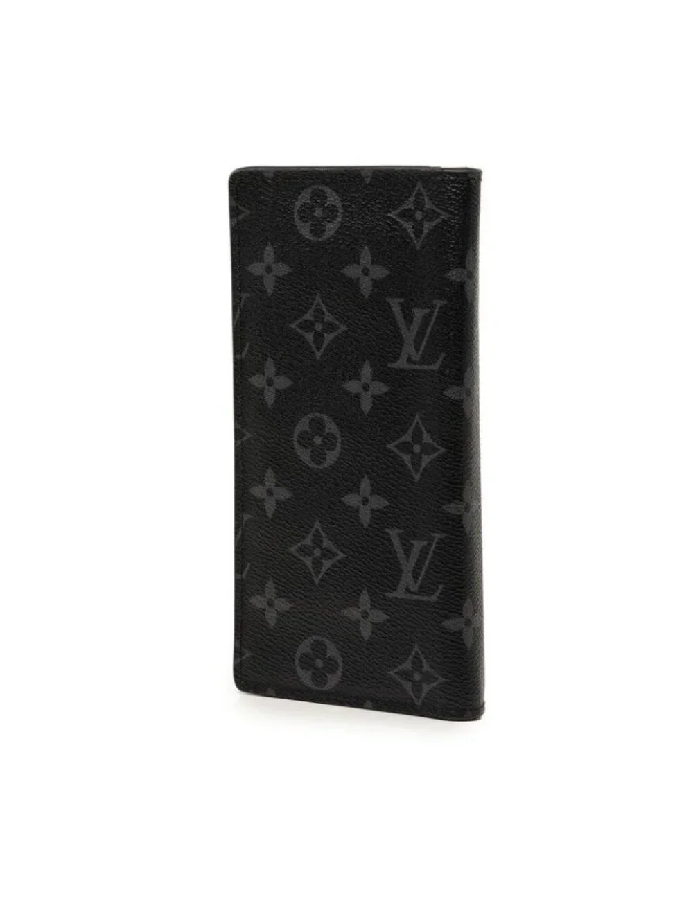 Louis Vuitton Monogram Eclipse Portefeuille Brazza Wallet Black Leather